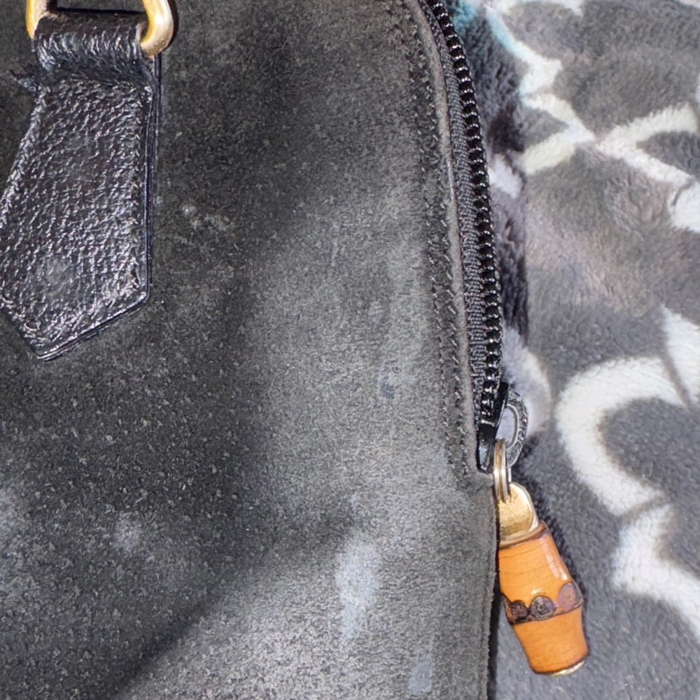 Gucci Black Suede with Bamboo Handles - Picture 9 of 12